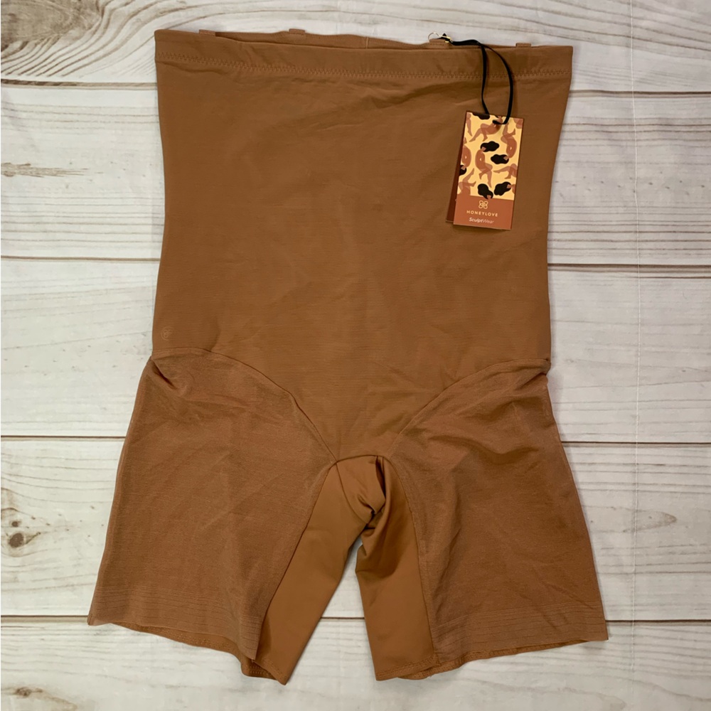 HoneyLove SuperPower Short Size 1X High Compression Shapewear Beige Cinnamon